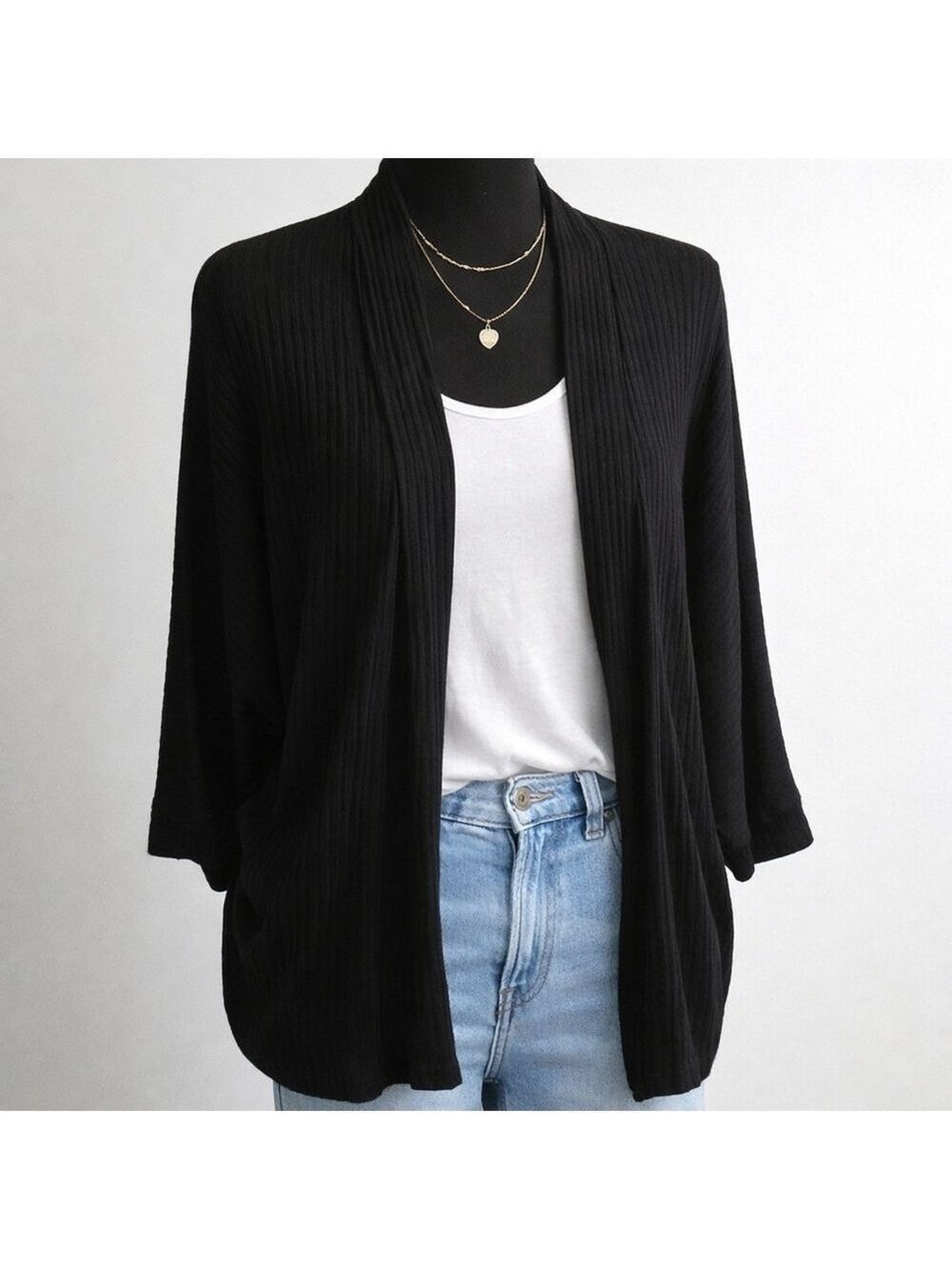 🔥Womens Plus| Ribbed Cardigan Sweater –C1